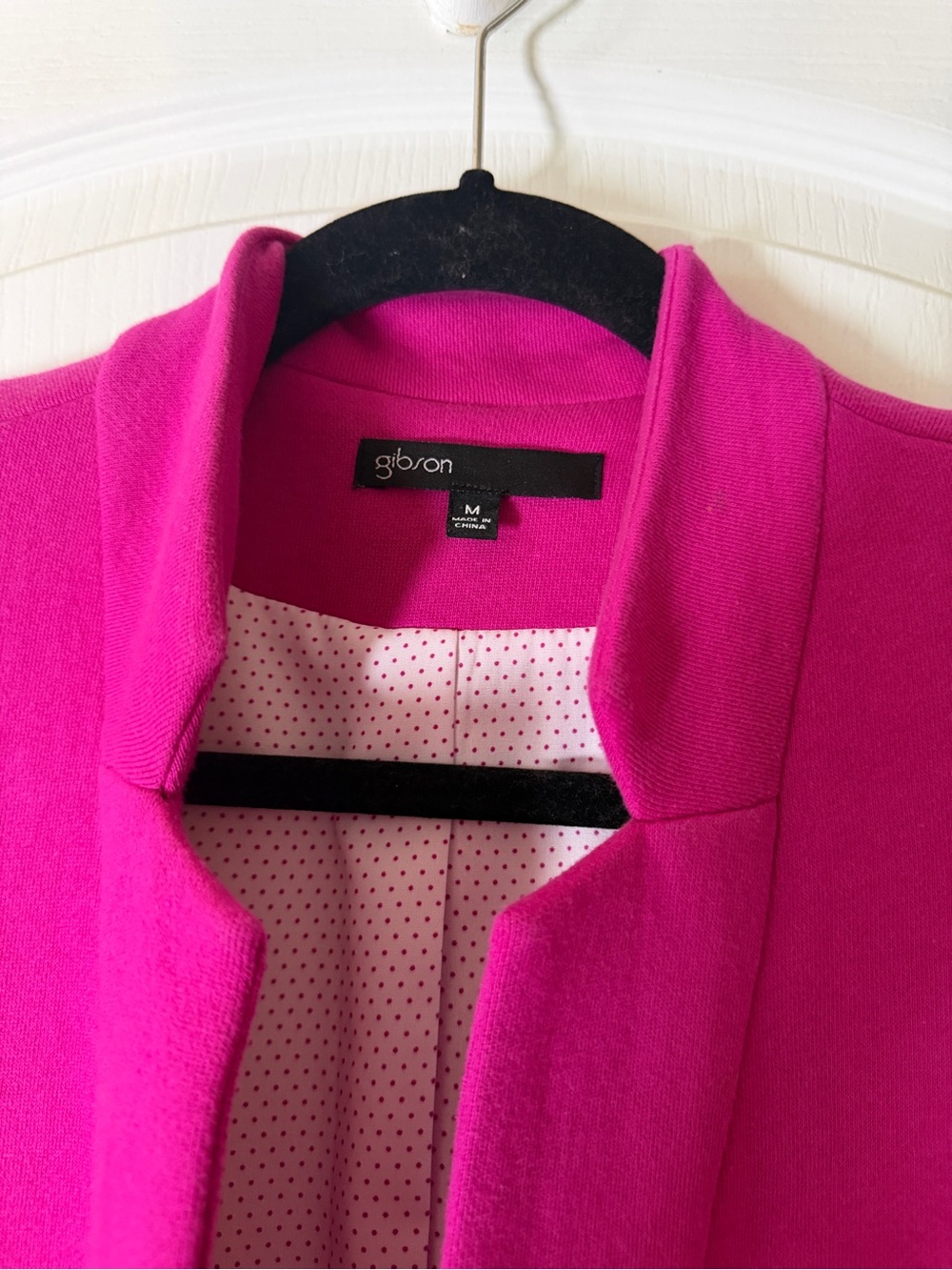 Gibson Women’s Hot Pink Open-Front Collarless Blazer - Picture 2 of 6